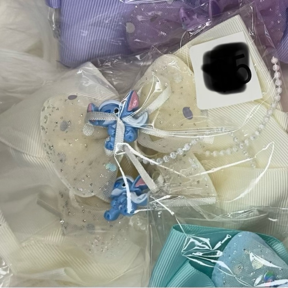 5 sets of 2 stitch Charming Kids Hair Bow Set with Character Accents - Picture 7 of 7